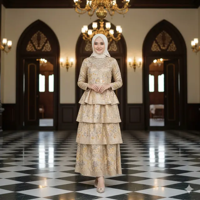 Model Gamis Brokat Among Tamu