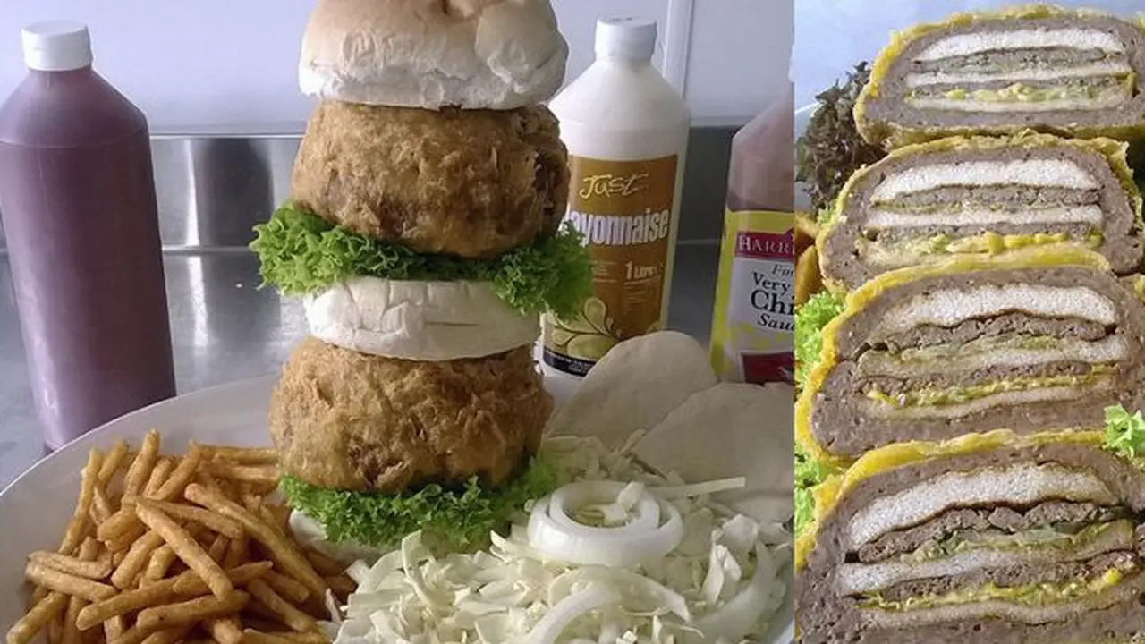 Hidangan 2000 Kalori Gabungan Kebab dan Burger