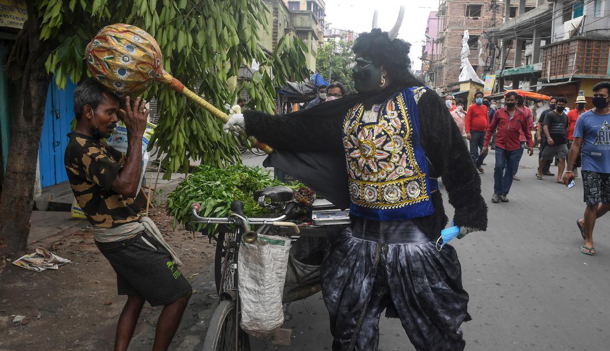 Foto India Lockdown Covid 19 Dewa Kematian Muncul Di Jalanan Global Liputan6 Com