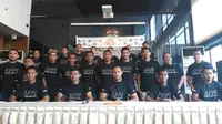 Perwakilan pemain dari 18 klub Liga 1 2018 melakukan konferensi pers di Hotel Century, Selasa (24/9/2018).