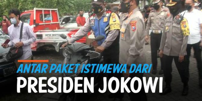 VIDEO: Heboh, Jokowi Ganti Sepeda Motor Driver Ojek Online yang Dicuri