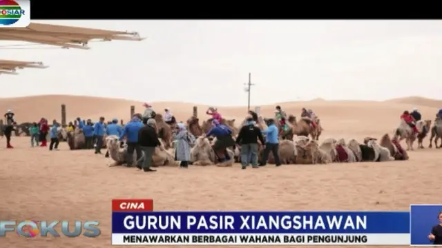 Gurun pasir yang terletak di Kota Ordos, China menawarkan berbagai wahana seru untuk dicoba.