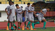 Pemain PSMS Medan tengah berlatih jelang pertandingan melawan Persija Jakarta (Fajar Abrori/Liputan6.com)