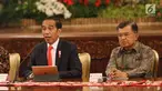 Presiden Joko Widodo didampingi Wapres Jusuf Kalla memberikan keterangan pers terkait rencana pemindahan Ibu Kota Negara di Istana Negara, Senin (26/8/2019). Jokowi secara resmi mengumumkan keputusan pemerintah untuk memindahkan ibu kota negara ke Kalimantan Timur. (Liputan6 com/Angga Yuniar)