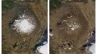 Glester di Islandia, Okjokull, telah mati sejak 2014 lalu. (NASA via AP)