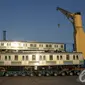 32 Unit KRL yang dibeli melalui JR East-Japan ini merupakan pengadaan tahap 4 pada program penambahan armada tahun ini, Tanjung Priok, Jakarta, Jumat (19/9/2014) (Liputan6.com/Faizal Fanani)