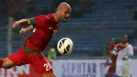 Sergio van Dijk diplot sebagai ujung tombak Timnas Indonesia pada Piala AFF 2014. Sayangnya, Ia tampil kurang apik meski reputasinya apik di Liga Australia. (Bola.com/Nicklas Hanoatubun)