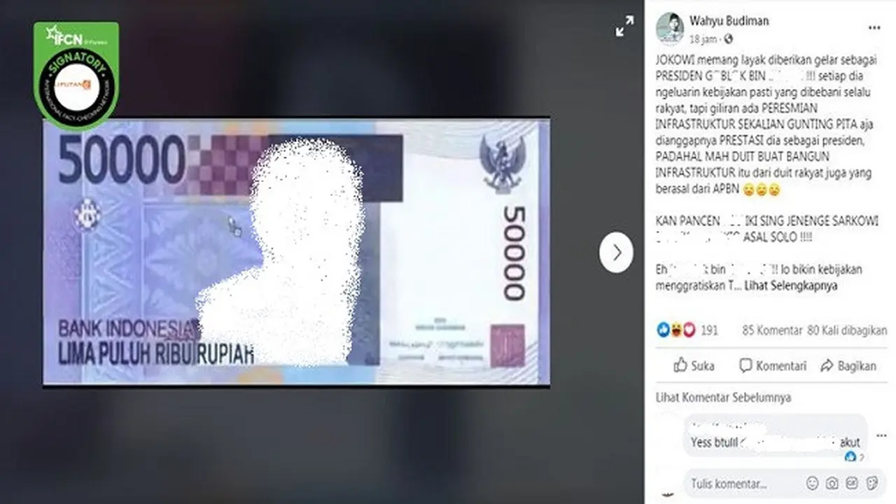 Gambar Tangkapan Layar Kabar Hoaks Tentang Tarif Listrik