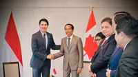 Jokowi dalam pertemuan bilateral dengan PM Kanada Justin Trudeau di Hotel Rihga Royal, Hiroshima, Jepang, Sabtu (20/5/2023). (Foto: Rusman - Biro Pers Sekretariat Presiden