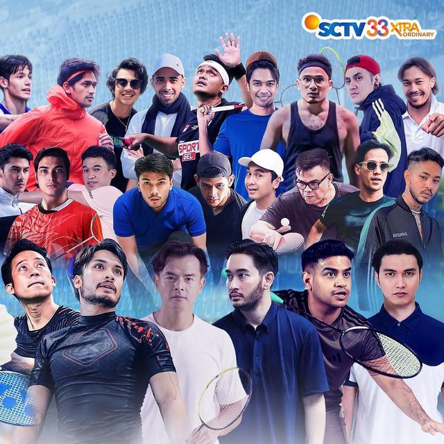 Deretan bintang yang akan bertanding di Turnamen Olahraga Selebriti Indonesia Bersama Supersilk Anti Noda. (Foto: Instagram/SCTV)