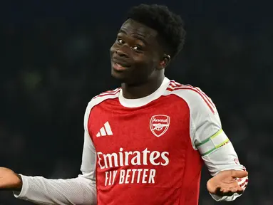 Arsenal berhasil memetik tiga poin di kandang Brighton, American Express Community Stadium pada laga lnjutan Liga Inggris 2025/2026, Rabu (04/03/2026) waktu setempat. (AFP/Glyn Kirk)