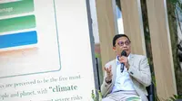 SEVP Treasury & Global Services BRI Achmad Royadi di Acara Diskusi Taman BRI dengan tema “Green Financing dan Komitmen Pengurangan Emisi” yang diselenggarakan oleh BRI Research Institute.