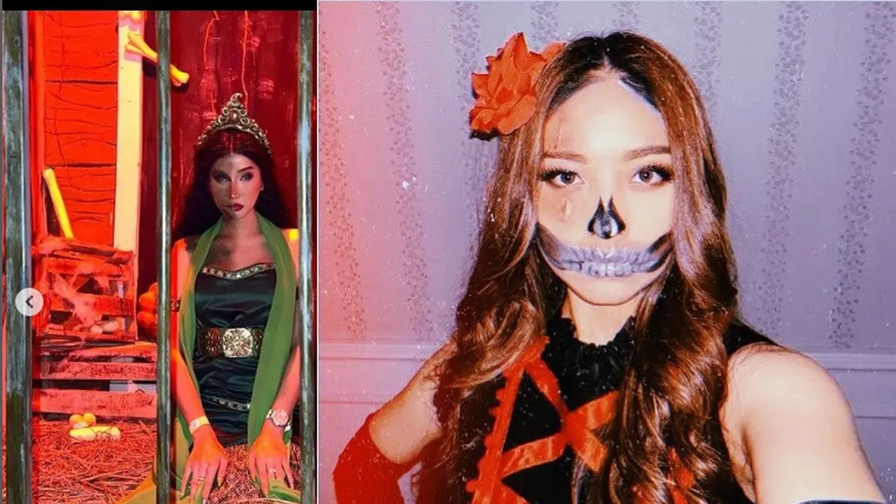 Lucinta Luna dan natasha Wilona tampil seram dalam perayaan Halloween 2022 (Foto: Instagram lucintaluna.manjalina / natashawilona12)