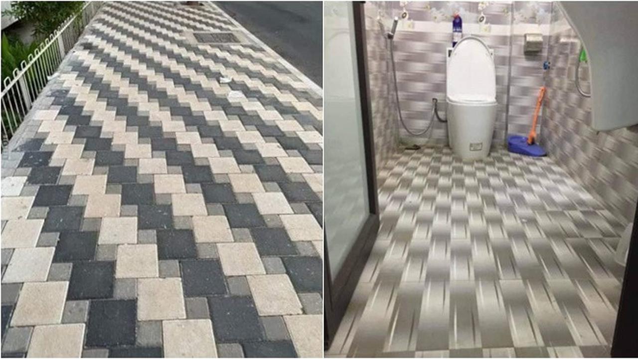 8 Potret Pemasangan Keramik Ini Malah Bikin Mata Sakit, Pusing Lihatnya