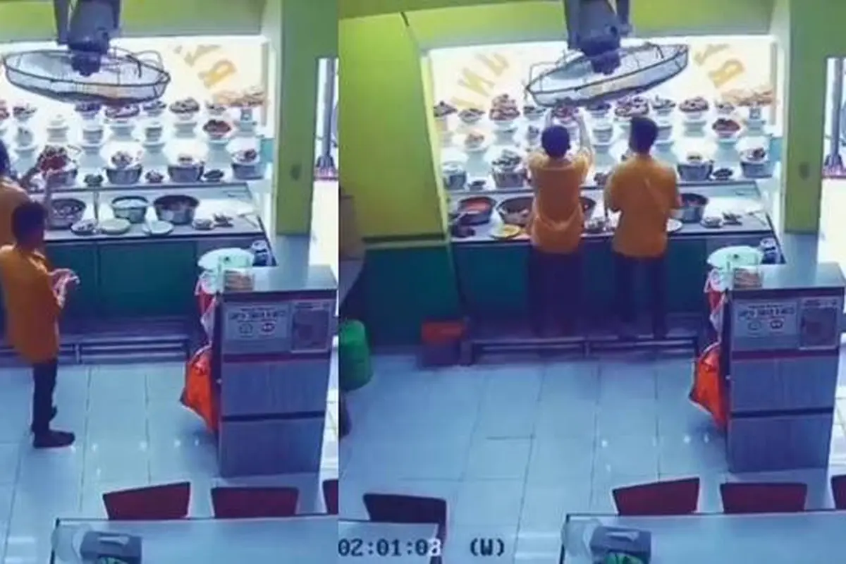 Viral Detik-Detik Lauk di Rumah Makan Padang Berjatuhan, Reaksi Pegawainya Bikin Kasihan