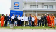 Menteri Energi dan Sumber Daya Mineral (ESDM) Arifin Tasrif didampingi Kepala SKK Migas Dwi Soetjipto mengunjungi fasilitas produksi PT Saipem Indonesia Karimun Yard (SIKY) dan Baker Hughes di Kepulauan Riau. (dok SKK Migas)