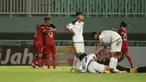 Pemain Timnas Indonesia U-17 merayakan hasil akhir laga Kualifikasi Piala Asia U-17 2023 Grup B melawan Timnas Guam U-17 di Stadion Pakansari, Cibinong, Kabupaten Bogor, Jawa Barat, Senin (3/10/2022). Laga timnas Indonesia U-17 melawan Guam ini terpaksa harus berlangsung tanpa penonton, imbas dari Tragedi Kanjuruhan. (FOTO: Dok. PSSI)
