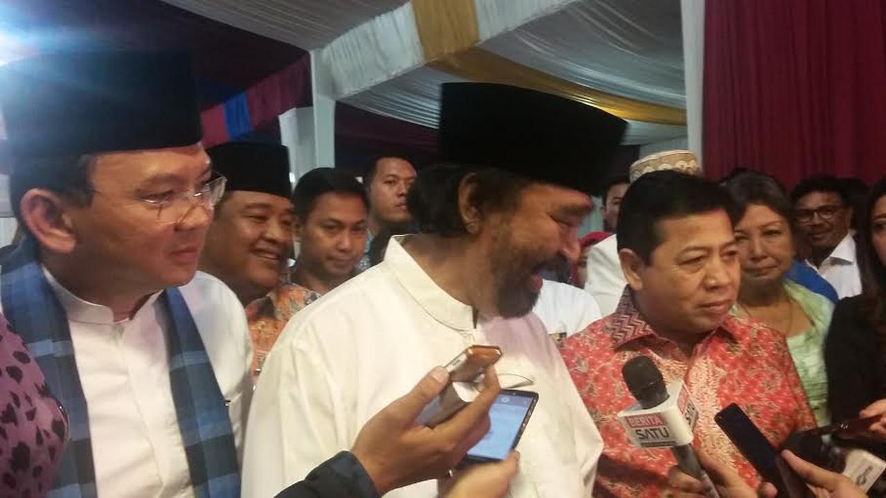 Ahok bersama Surya Paloh dan Setya Novanto