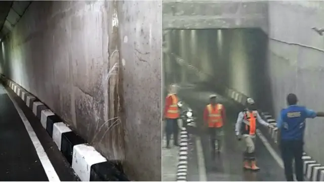Beton Underpass Bandara Soetta Rembes dan Keluarkan Air. (Ist/Pramita)