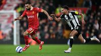 Momen pemain Liverpool Mohamed Salah saat melawan Newcastle di Liga Inggris. (Paul ELLIS / AFP)