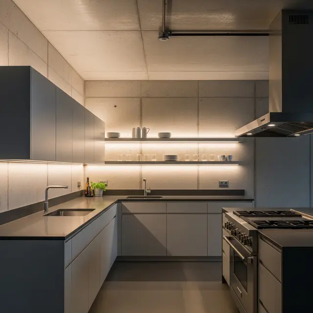 Desain Dapur Industrial dengan Semen Ekspos