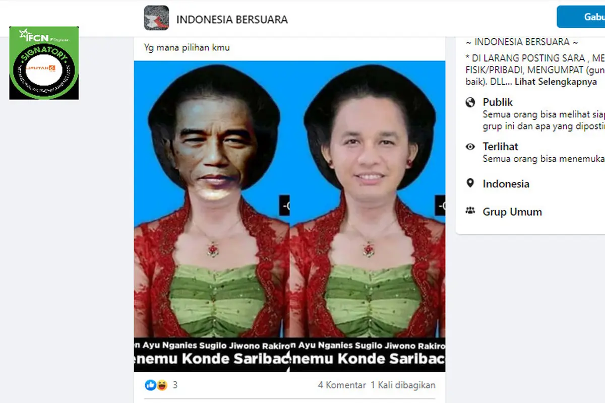 Cek Fakta: Penelusuran Foto Jokowi dan Anies mengenakan sanggul dan kebaya