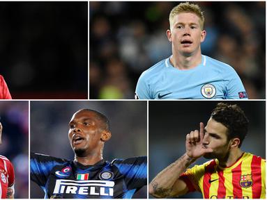 Berikut ini para pemain bintang yang pernah ditangani dua pelatih top, Pep Guardiola dan Jose Mourinho. Diantaranya, Samuel Eto'o, Zlatan Ibrahimovic dan Kevin De Bruyne.
