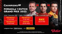 Link Live Streaming F1 Dutch Grand Prix 2022 di Vidio 2-4 September: Ada Max Verstappen