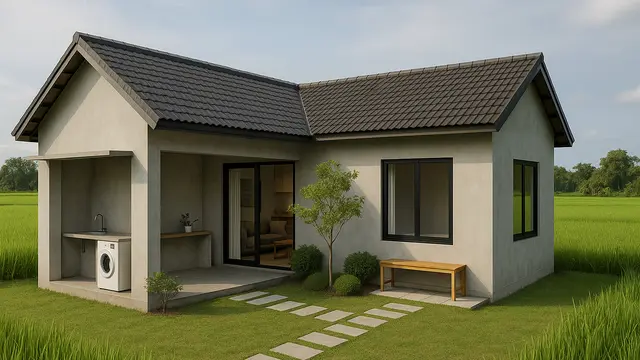 7 Desain Rumah Sederhana di Pinggir Sawah Tapi Terlihat Indah, Adem dan Estetik