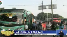 Bus-bus yang membawa penumpang arus balik di Terminal Kampung Rambutan berasal umumnya dari berbagai kota di Pulau Jawa.