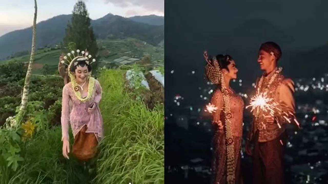 Penuh Perjuangan, Pasangan Ini Daki Bukit Pakai Baju Adat untuk Prewedding