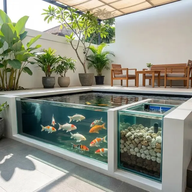 Model Kolam Ikan Teras Rumah Tidak Bau