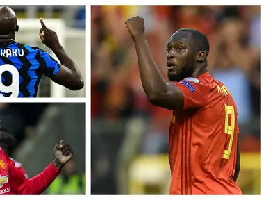 Striker Romelu Lukaku telah membukukan 300 gol. Debut golnya dimulai pada 28 Agustus 2009 saat Anderlecht mengalahkan Zulte Waregem di Liga Belgia. Bersama tim teranyarnya Inter Milan, Lukaku mencetak gol ke-300 ke gawang Lazio pada 14 Februari 2021 lalu. (Kolase Foto AFP)