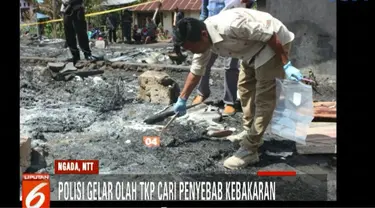 33 rumah adat di Desa Wetumanu, Kecamatan Jerebu'u, Kabupaten Ngada, NTT, terbakar.