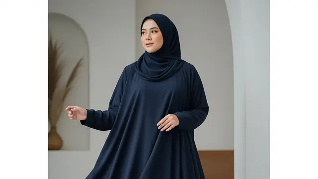 Model Gamis Abaya Syari untuk Tubuh Gemuk