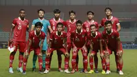 Pose Pemain Timnas Indonesia U-17 dalam Kualifikasi Piala Asia U-17 2023 saat melawan Timnas Uni Emirat Arab U-17 yang berlangsung di Stadion Pakansari, Bogor, Rabu (5/10/2022) (Bola.com/M Iqbal Ichsan)