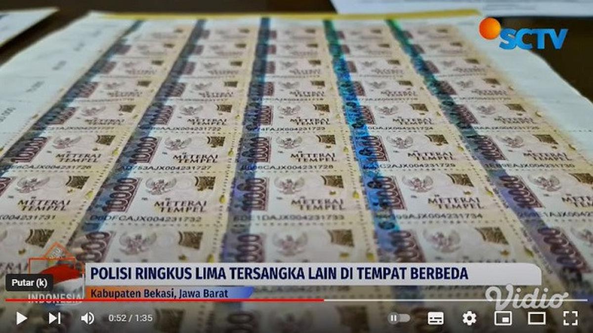 Polisi Bongkar Pabrik Meterai Palsu di Bekasi, Enam Pelaku Ditangkap Berita Viral Hari Ini Sabtu 27 April 2024