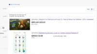 Akun Pokemon Go mulai diperjual belikan di eBay. 