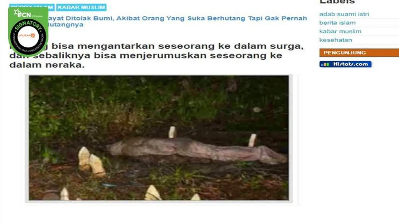 Gambar Tangkapan Layar Berita Tentang Jenazah di Tempat Pemakaman