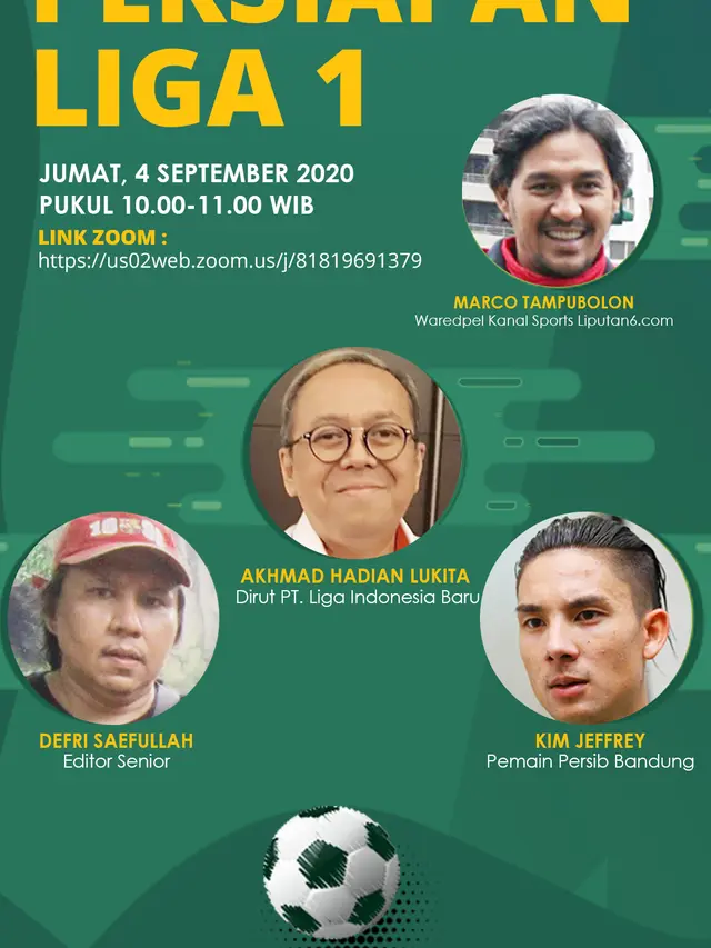 Saksikan perbincangan menarik CornerSix, Persiapan Liga 1 di Liputan6.com, Jumat (4/9/2020) pukul 10.00 WIB (Grafis, Trie Yasni)