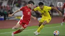 Pertandingan kedua timnas berjalan intens dan sengit. (Liputan6.com/Helmi Fithriansyah)