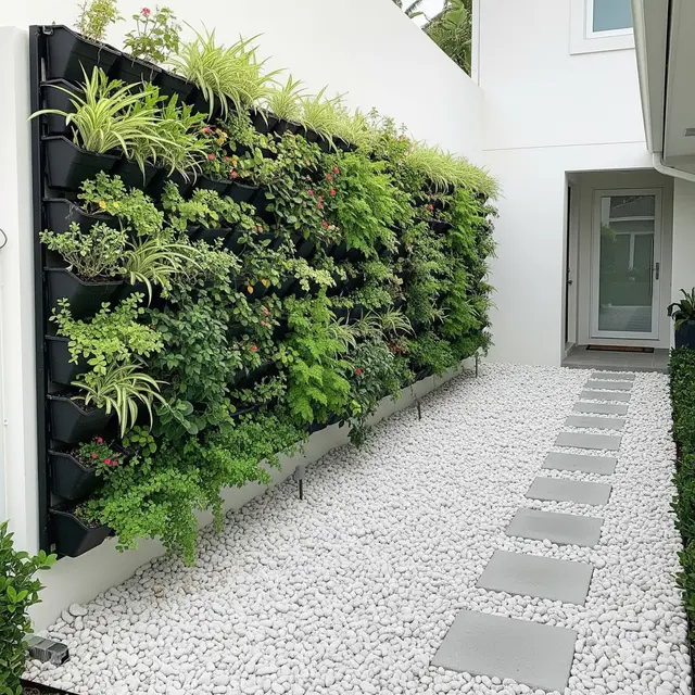 Desain Taman Depan Rumah Anti Ular dengan Batu Koral Putih