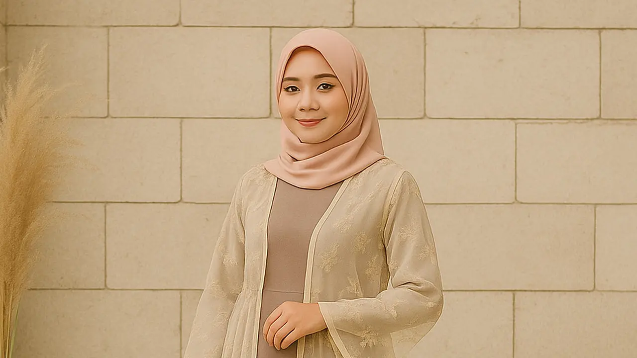 Model Cardigan Tile untuk Kondangan/Ilustrasi Gambar oleh AI