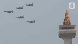 HUT ke-79 TNI tahun 2024 mengangkat tema TNI Modern Bersama Rakyat Siap Mengawal Suksesi Kepemimpinan Nasional untuk Indonesia Maju. (Liputan6.com/Herman Zakharia)