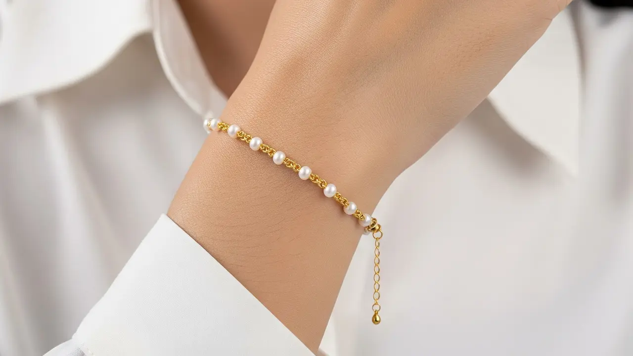 Gelang Rantai Mutiara Kecil