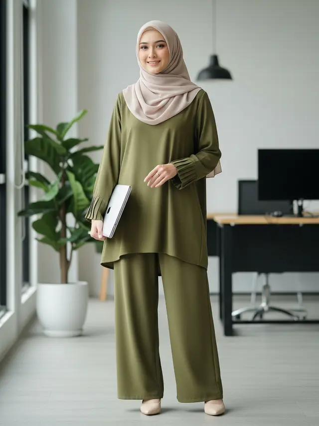 Model Blus Muslimah 2026 yang Anggun dan Nyaman untuk Kerja (Image by Gemini AI)