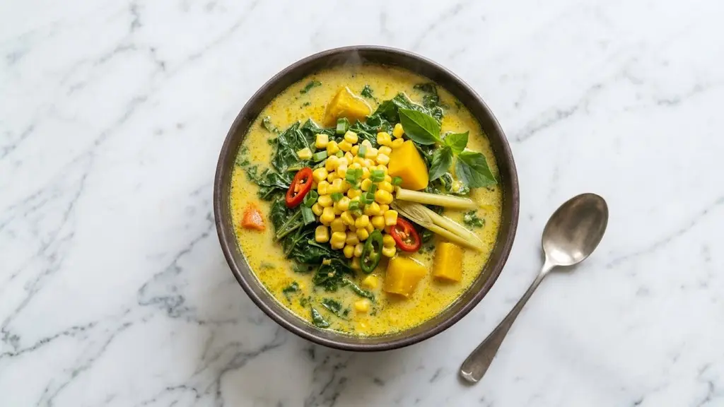 Resep Sayur Ganemo Khas Manado dengan Daun Melinjo dan Jagung/AI Generated