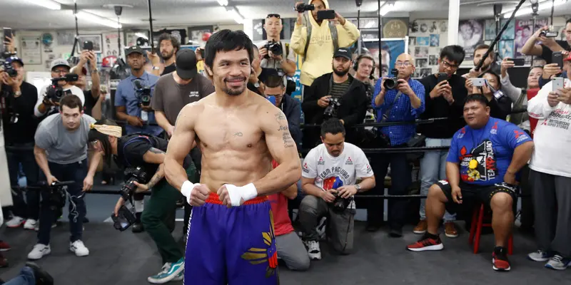 Latihan Santai Manny Pacquiao Jelang Hadapi Adrien Broner