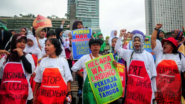 Hari Perempuan Internasional, Ratusan PRT Demo di Bundaran HI