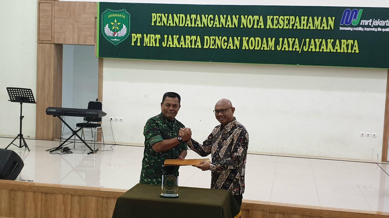 PT MRT dan Kodam Jaya teken nota kesepahaman bantuan pengamanan.